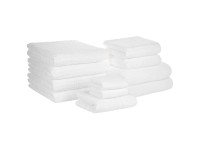Beliani Handtuch-Set Atai Baumwolle Weiss 11-tlg.