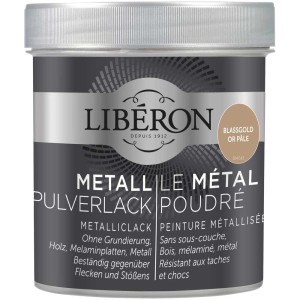 Libéron Vernice metallizzata in polvere Oro Pallido, barattolo da 0,5 l per effetti metallici moderni.