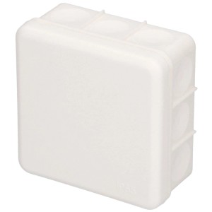 Set di 5 scatole di derivazione bianche IP65, 85x85x38mm, per impianti elettrici a parete.