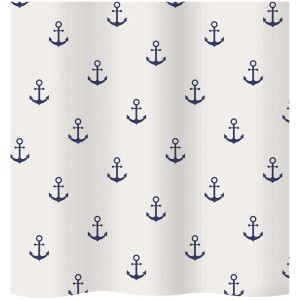 Diaqua Duschvorhang mit Anker-Motiv, Polyester, 180x180 cm.
