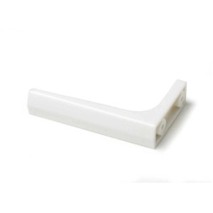 Weißer Müllex Stützwinkel, 15,5x9,5x2,1 cm, 2er-Set, zur Stabilisierung von Müllauszügen.