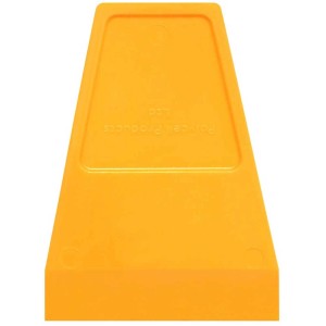 Spatule en plastique orange pour appliquer le mastic pour stratifié et parquet.