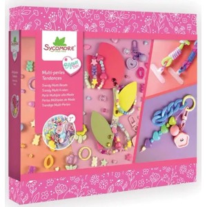 Kit de création de bijoux avec plus de 900 perles colorées, breloques et accessoires dans une boîte.