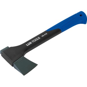 Ascia professionale LUX, 33,5 cm, 410 g, per spaccare la legna con manico in fibra di vetro blu e nero.