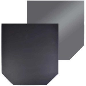 Plaque de sol en acier Firefix, hexagonale, noir-gris foncé, 100x110 cm, 1,5 mm d'épaisseur, pour cheminée et poêle.