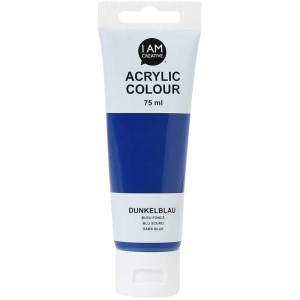 Tube I Am Creative Acrylfarbe Dunkelblau, 75ml. Ideal zum Malen und Basteln.