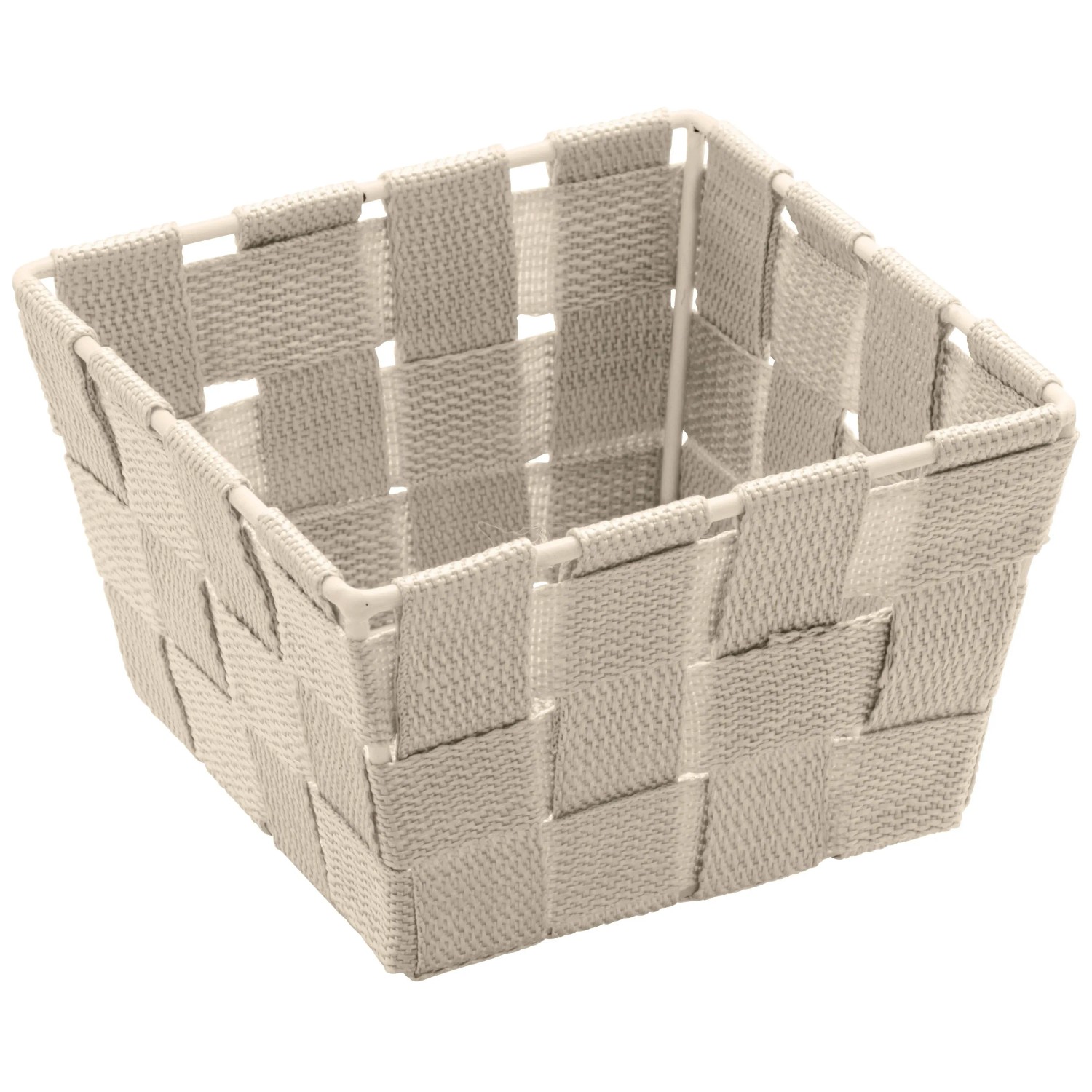 Cesto In Vimini MyBer Naturale Con Inserti In Tessuto - 50x35x23 Cm (33 Cm Con Manico) - Fatto A Mano In UE - 2