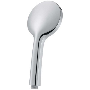 Pomme de douche chromée KWC FIT-E trio avec 3 jets et raccord 1/2 pouce.