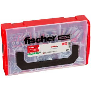 Fischer L-BOXX Mini con tasselli e viti DuoPower, set di tasselli da 210 pezzi.