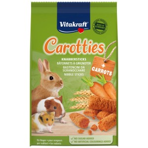 Vitakraft Carotties snack per conigli, cavie e criceti, confezione da 50g.