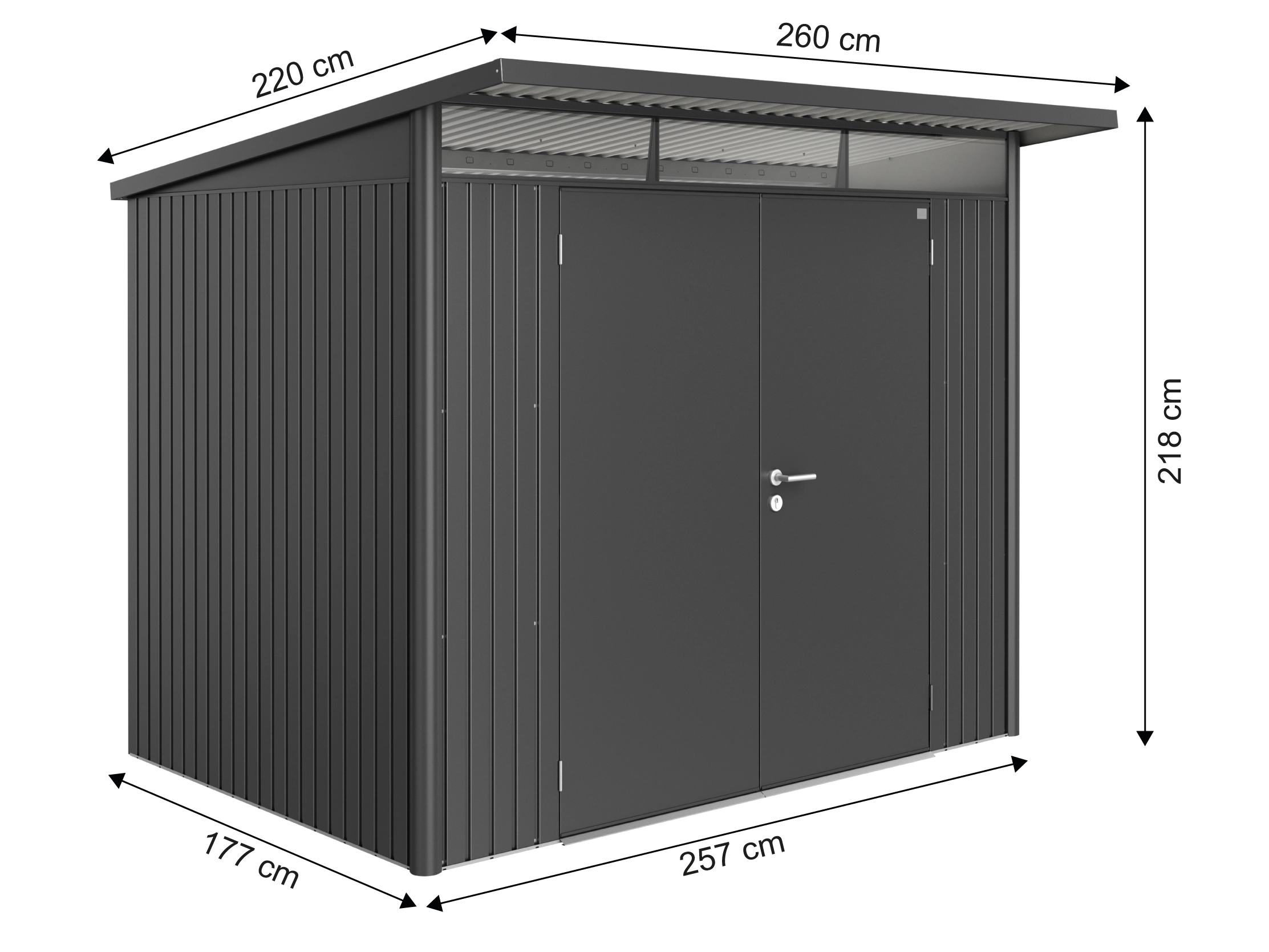 Biohort Casetta per attrezzi AvantGarde A5 metallo Grigio scuro metallizzato