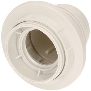 Douille E27 blanche avec bague pour installation de lampe.