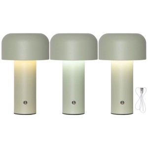 Lampada da tavolo a LED Bobby verde di Star Trading con diverse tonalità di luce.