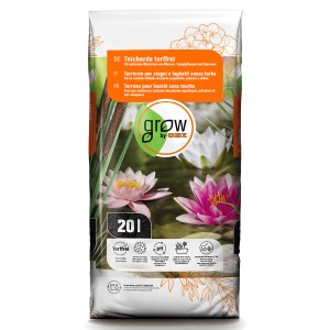 Sacco di terriccio per laghetti GROW by OBI senza torba, 20 l, per piante acquatiche e ninfee.