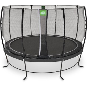 Trampolino da giardino nero EXIT Lotus Classic, Ø 366 cm, con rete di sicurezza.
