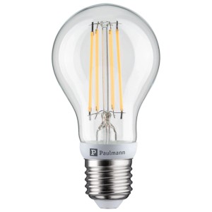 Paulmann LED-Filament-Leuchtmittel AGL klar E27. Klassische Birnenform mit sichtbaren warmweißen Filamenten.