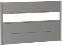 Biohort Wandpaneel Sichtschutz m. Acrylglas 150 cm x 90 cm Quarzgrau-Metallic