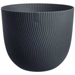 Vaso per fiori Elho Sereh, nero, Ø 30 cm. Fioriera strutturata per interni ed esterni.