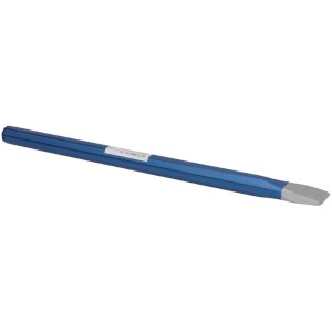 Scalpello piatto blu, 18 x 350 mm, in robusto acciaio al cromo-vanadio per lavori di scalpellatura precisi.