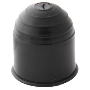 Copertura nera in plastica per gancio traino auto, protezione dallo sporco.