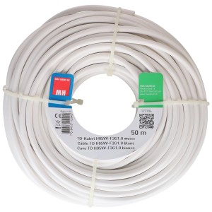 Cavo TD bianco H05VV-F 3x1,0 mm² (50m) avvolto, adatto per sollecitazioni meccaniche medie.