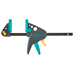 wolfcraft Serre-joint à une main EHZ Pro 65-150, outil de serrage avec poignée grise et détails turquoise.