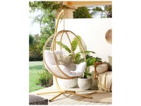 Beliani Hängesessel mit Gestell Arco Metall Beige