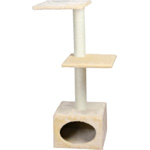 Arbre à chat beige Jollypaw Jelly, 109 cm de haut, avec grotte, plateformes et poteaux en sisal.