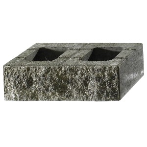 Élément de base de mur en pierre éclatée aux nuances de gris, 50x25x15 cm, pour systèmes de murs de jardin.