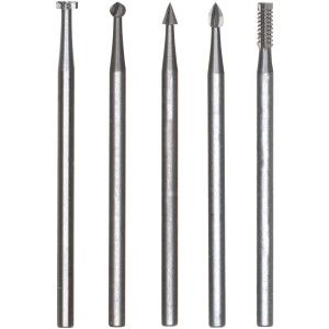 Set di frese fini Proxxon, 5 pezzi, acciaio al tungsteno-vanadio, accessorio per utensili miniaturizzati.