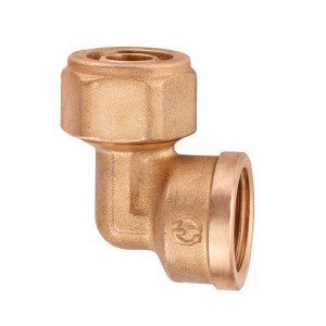 Coude Diaqua PEX 16 x 1/2''IG en laiton pour tubes multicouches.