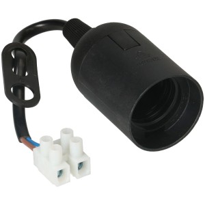 Douille de chantier noire E27 en lot de 10 pour installations de lampes.