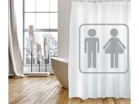 MSV Textil Duschvorhang H/F Schwarz 180 x 200 cm