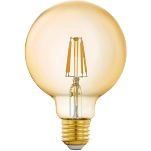 Lampadina LED Eglo G95 Ambra, E27, 4.9W. Lampadina Smart Home con luce bianca calda.