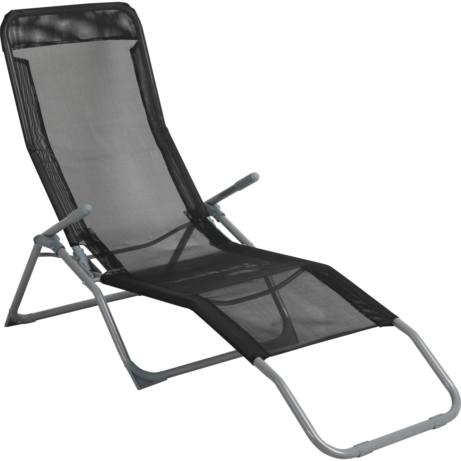 Sdraio prendisole Pando pieghevole Nero