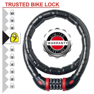 Master Lock Zahlen-Panzerkabelschloss, 1 m langes Fahrradschloss mit Zahlencode.