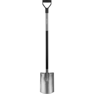Vanga Ergonomic Round Fiskars, vanga da giardino con manico a D e lama rotonda per terreno sciolto.