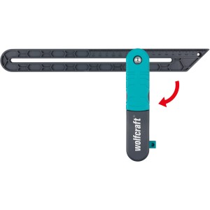 Équerre d'angle wolfcraft avec fonction de traçage pour mesurer et transférer les angles.