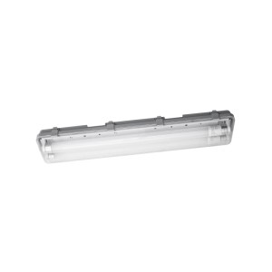 Plafoniera stagna a LED Osram Submarine grigia, 65 cm, con due tubi. Ideale per cantine e garage.