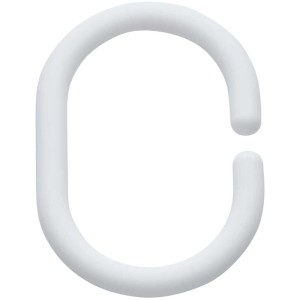 Anneau de rideau de douche blanc Diaqua Basic pour tringles de douche.