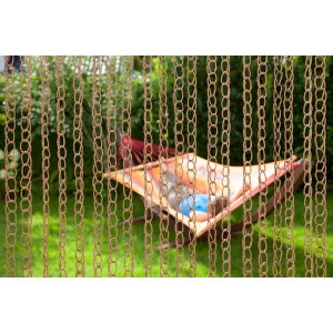 Rideau décoratif en papier naturel 90x200 cm comme rideau de porte ou séparateur de pièce.