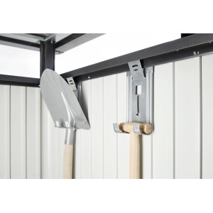 Supports d'outils Biohort, lot de 4, galvanisés à chaud, pour ranger les outils de jardin dans l'abri de jardin.