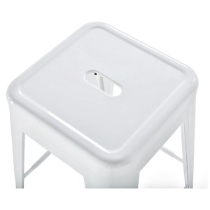 Gros plan : Tabouret de bar en métal blanc Beliani Cabrillo, lot de 2.