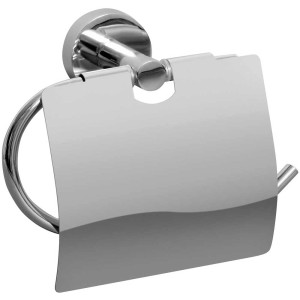 Porta carta igienica cromato Diaqua Sofia con coperchio per montaggio a parete.