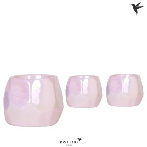 Cache-pot Kolibri Home, Pearl/Pink, 9 cm, pot en céramique pour orchidées et plantes d'intérieur.