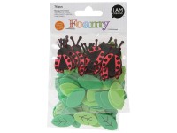 I am Creative Moosgummi-Sticker Marienkäfer Schaumstoff Grün Rot 76 Stk.