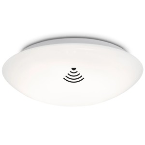 Plafoniera LED bianca Brilo Elipso con sensore di movimento, 38x7cm. Ideale per corridoio e bagno.