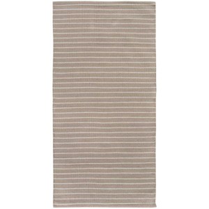Tappeto Missouri a righe grigio-crema, 60x120 cm, in cotone.