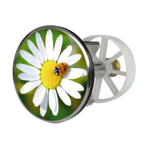 Tappo lavandino con decoro margherita e coccinella, 38-40 mm