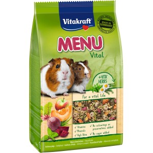 Vitakraft Menu Vital Meerschweinchenfutter 3kg, Alleinfutter mit Gemüse und Kräutern.